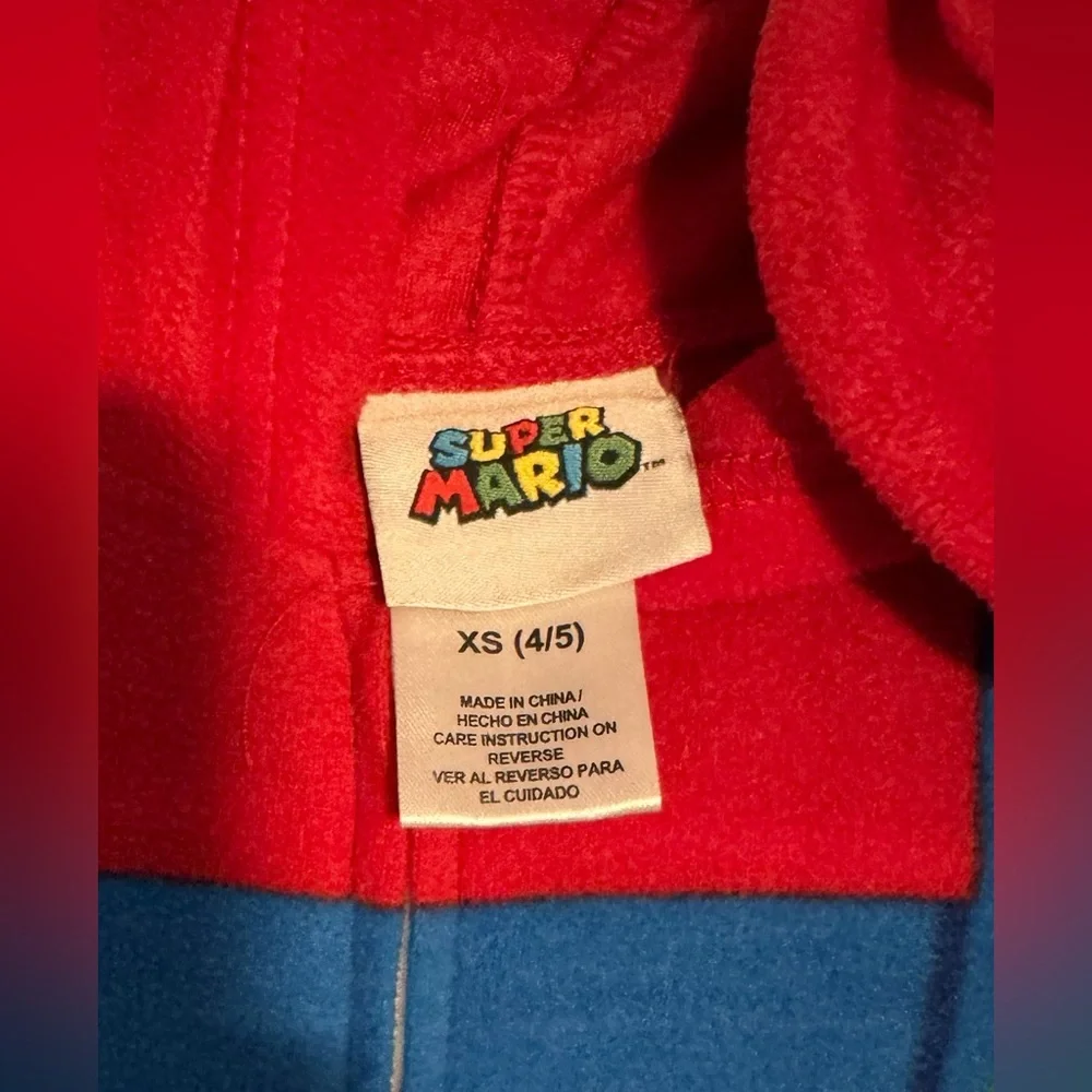 Super Mario Fleece Hooded Pajamas/Costume 4/5T